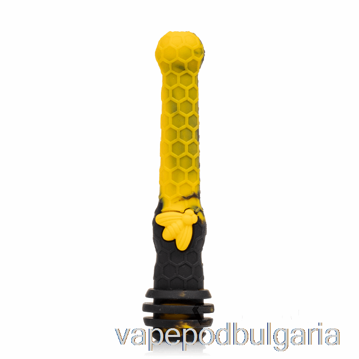 Vape 10000 Дръпки Stratus Honey Dipper Silicone Dab Straw Sol (черен / жълт)